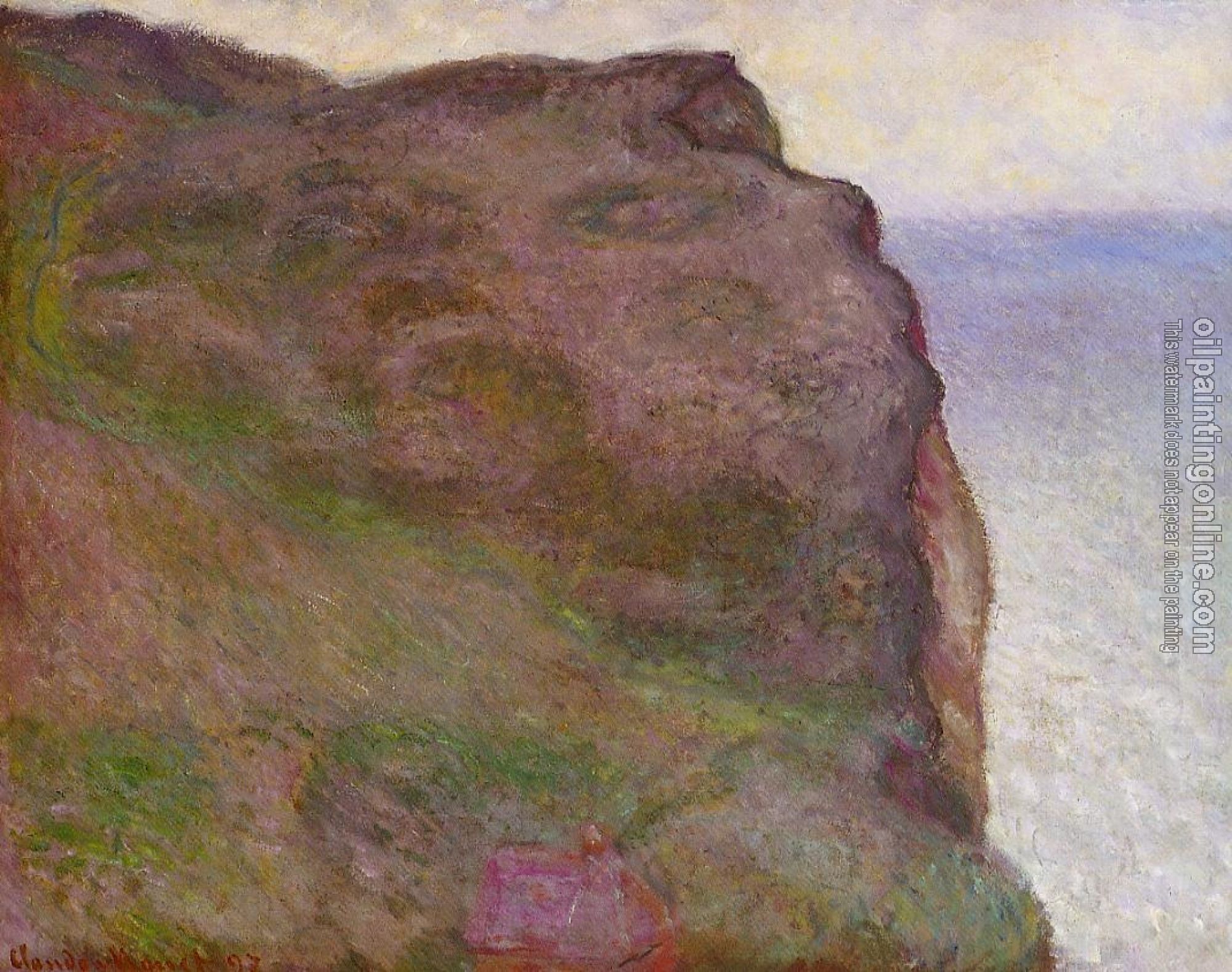 Monet, Claude Oscar - Cliff at Petit Ailly in Grey Weather